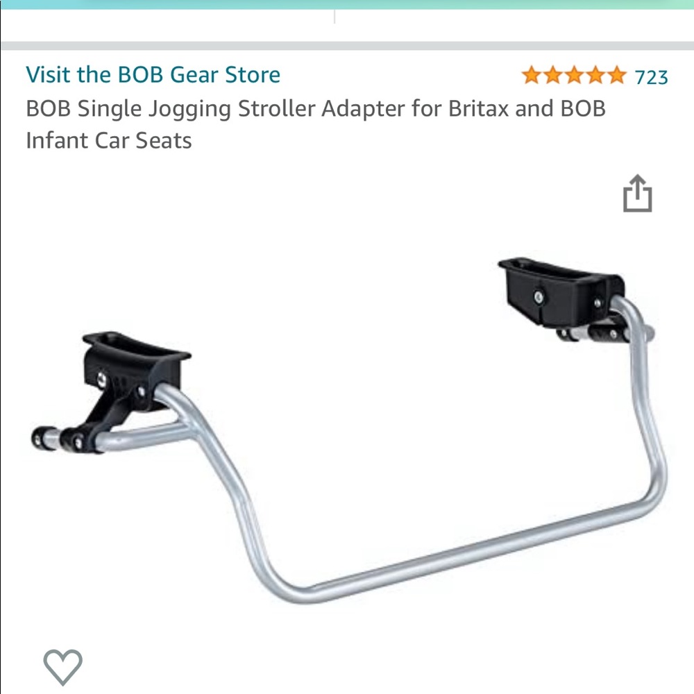 BOB Single Jogging Stroller Adapter for Britax and BOB Infant Car Seats•like new